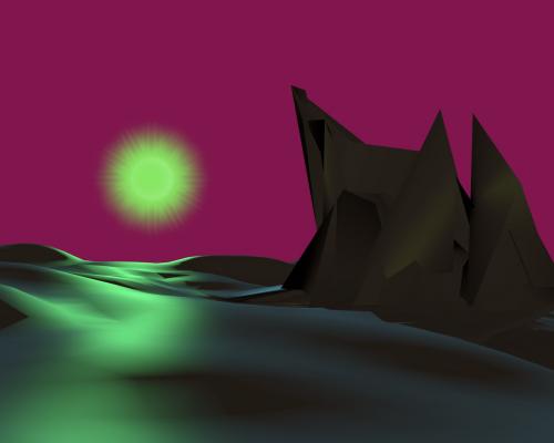 Paysage de la surface d'un monde lointain