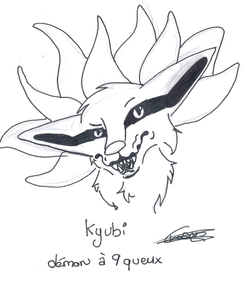 Dessin 1 - Kyubi , le démon à 9 queues