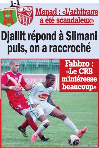 Samedi 5.5.2012 CRB-MCA 1-1