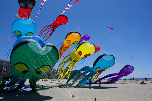 season balloons ocean beach bay