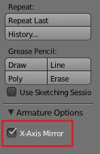 Activer l'option X-Axis Mirror