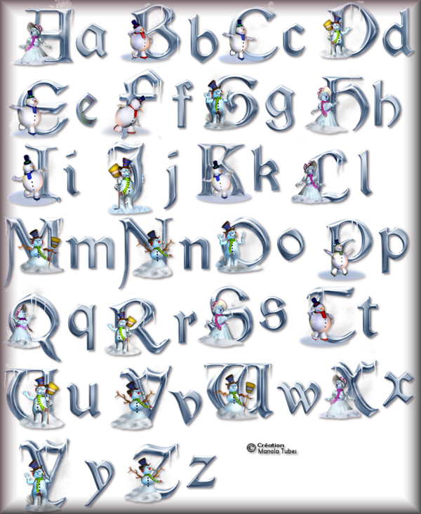 Tube alphabet de Noel 2982