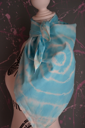 foulard turquoize couture greenyy tie and dye 1