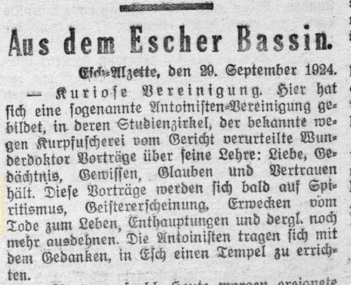 Kuriose Vereinigung (Escher Tageblatt, 29. September 1924)(eluxemburgensia.lu)