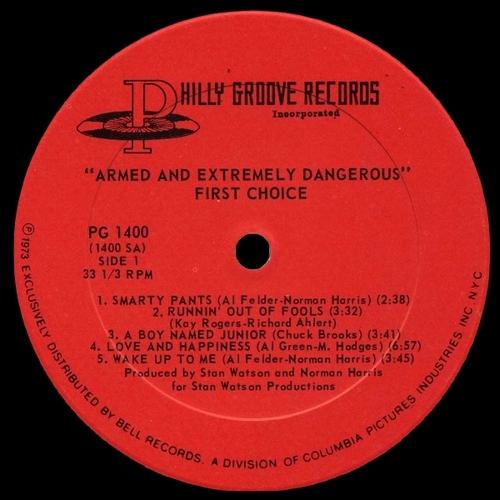 First Choice : Album " Armed And Extremely Dangerous " Philly Groove Records PG 1400 [ US ]