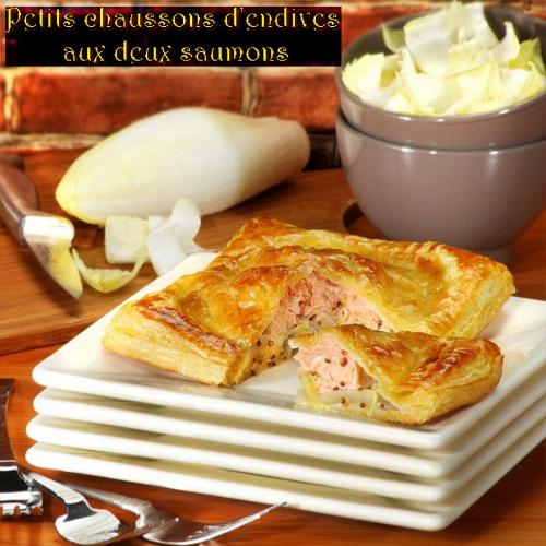 Petits chaussons d'endives aux deux saumons