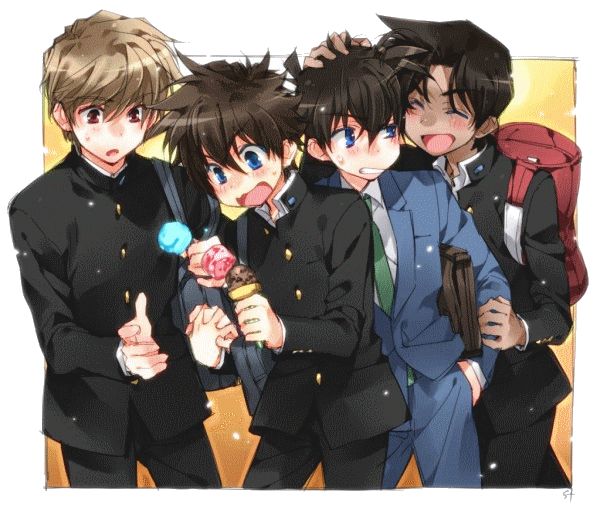 Soguru, Kaito, Shinichi et Heiji