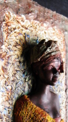 African Acrylic Female visage