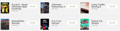 liste de jeux de course sur Mobijeux