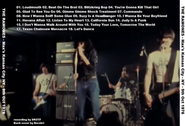 Tiens! V'là du live! Le retour - Jour 6 : The Ramones - Max's Kansas City NY - 9 Octobre 1976 