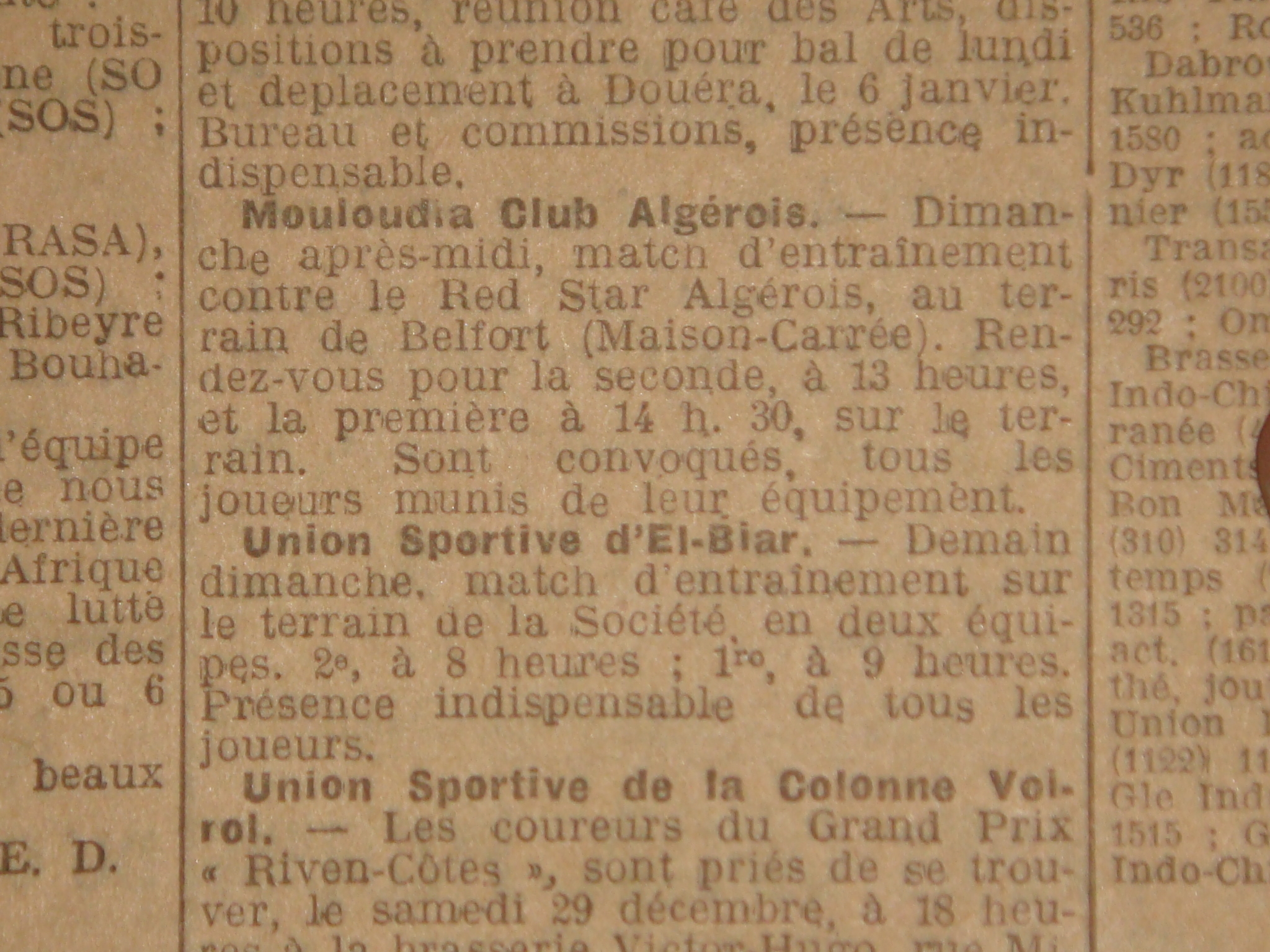 Dimanche 30.12.1928 Amical à Belfort MCA-RSA 4-1