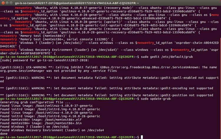 bootloader GRUB : Changer le système de démarrage par défaut, Windows au lieu de Ubuntu