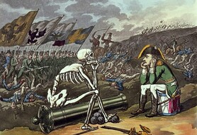 Napoleon and skeleton - Thomas Rowlandson en reproduction imprimée ou copie  peinte à l\'huile sur toile