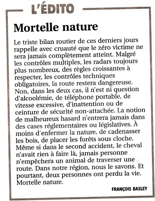 « Mortelle nature ». Sans déconner ?