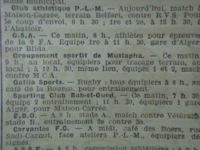 Le 11.12.1921Groupement sportif de Mustapha-MCA