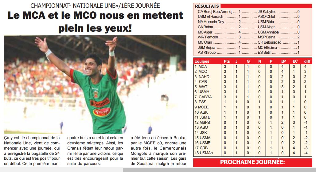 Jeudi 6.8.2009 stade Rouiba MCA-USM Annaba 4-0