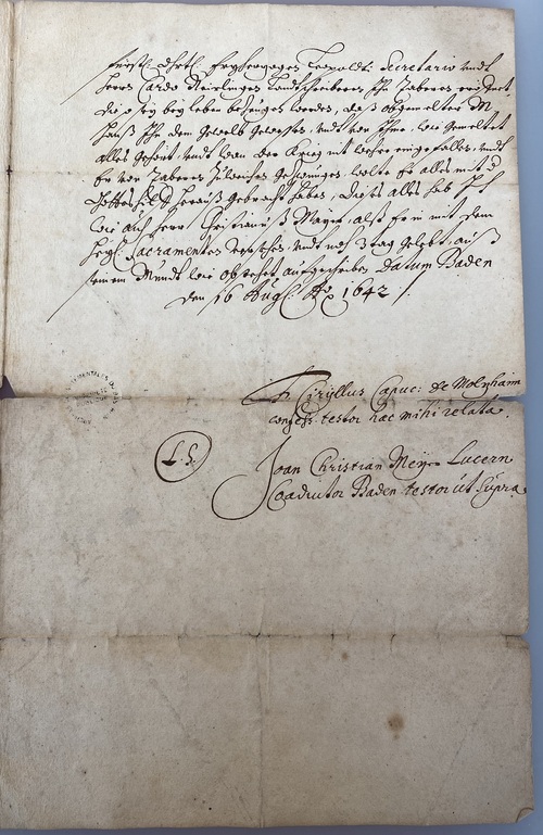 révélation de Cirylle, capucin de Molsheim, sur la confession à l'article de la mort, de Jean Koenigolt le 16 août 1642.(Page3)