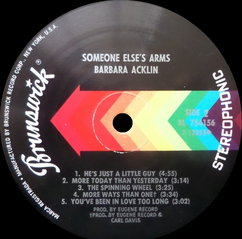 Barbara Acklin : Album " Someone Else's Arms " Brunswick Records BL 754156 [ US ]