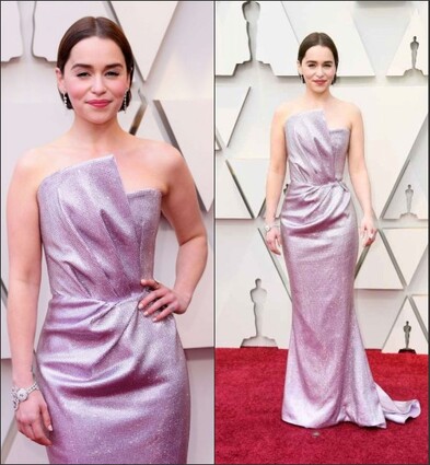 Oscar 2019 Emilia Clarke en robe lilas pâle