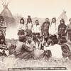 Assiniboine gathering at Moosomin, Northwest Territories, Canada. 1889. Photo by Frederick Steele