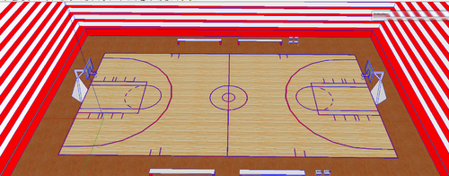 modelisation d'un terrain de basketball sketchup