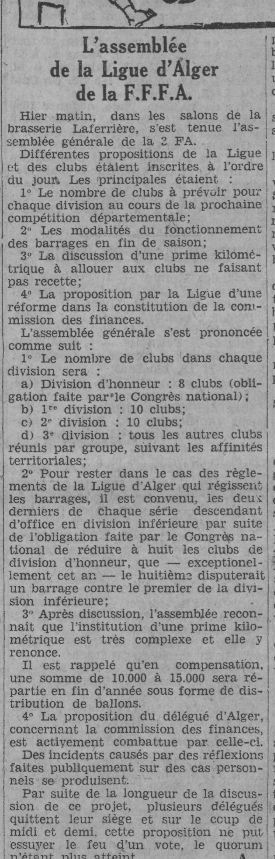 Dimanche 28.9.1930 Assemblée de la ligue