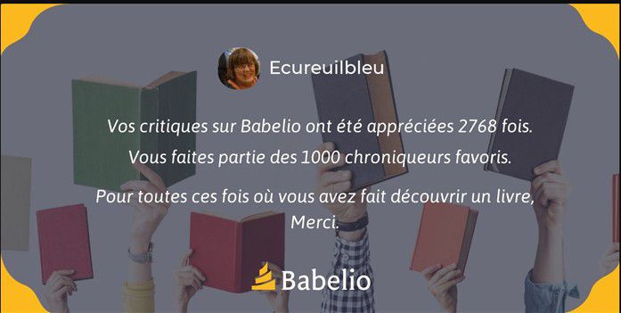 Bonnes nouvelles en provenance de Babelio...