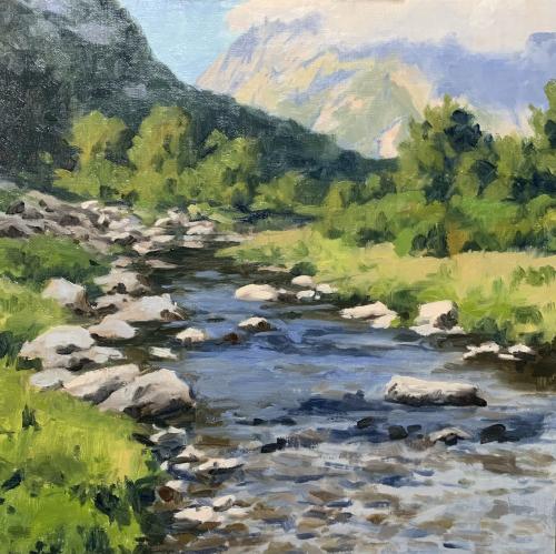 Dessin et peinture - vidéo 3801 : Comment peindre un torrent de montagne ? - huile, acrylique.