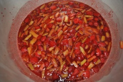 Confiture de fraises-rhubarbes