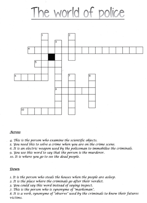 CROSSWORDS : THE WORLD OF POLICE