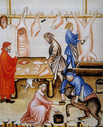 Résultat de recherche d'images pour "abattage des cochons en peinture"