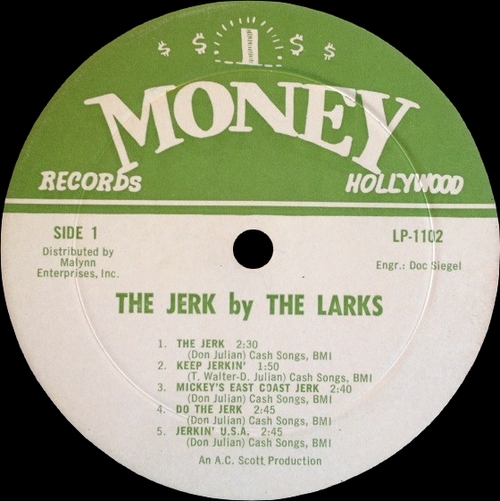 The Larks : Album " The Jerk " Money Records LP 1102 [ US ]