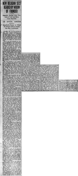 New Belgian Sect (San Diego Union and Daily Bee, 9 November 1912)(cdnc.ucr.edu)