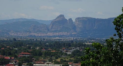 Vue sur les Météores du haut de la Tour de l'horloge