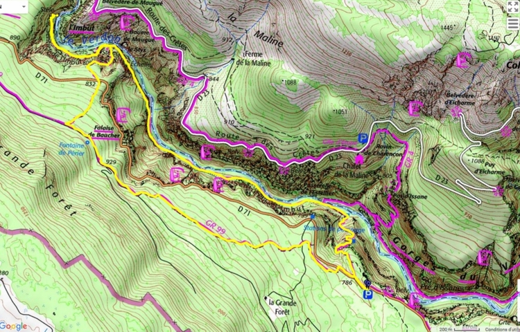 Verdon, le sentier de l'Imbut et le sentier Vidal