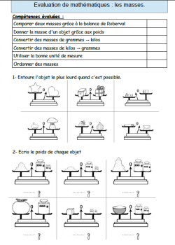 Trace écrite et évaluation sur les masses