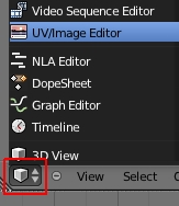 Cliquer sur le bouton de type d'écran puis sur UV/Image Editor