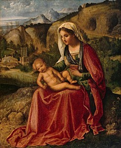 Giorgione - Giorgio Barbarelli - Virgin and Child in a Land