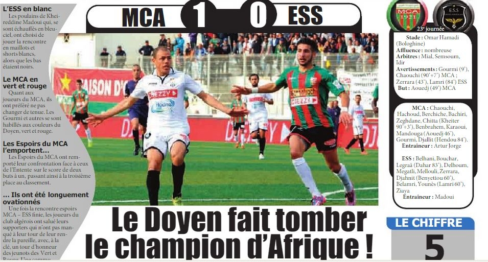 samedi 21.03.2015 MCA-ES Sétif 1-0