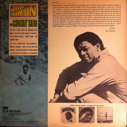 1969 : Joe Simon : Album " The Chokin' Kind " Sound Stage 7 Records SSS-15006 [ US ]