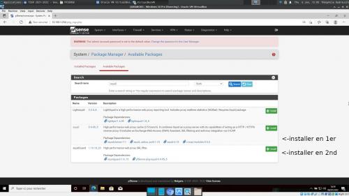 Installation Proxy Squid dans pfsense