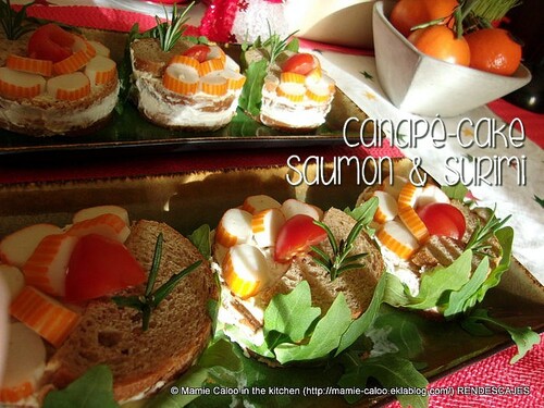 Canapé-cake "saumon & surimi"