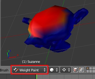 Définir une zone sur l'objet en Weight Paint Mode