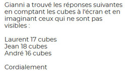 Les solutions, un peu en retard, des problèmes...