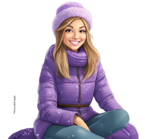 Femme hiver violet 3