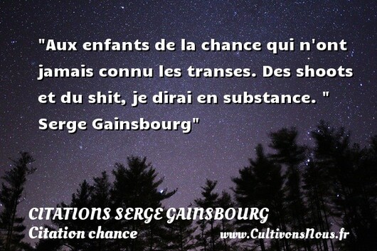 Résultat de recherche d'images pour "Serge Gainsbourg aux enfants de la chance"