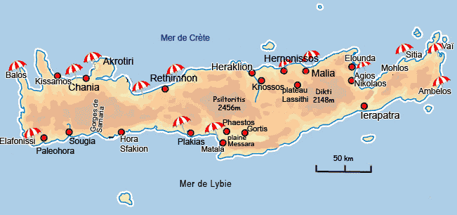 Cartes et plans détaillés de la Crète – Media Cartes