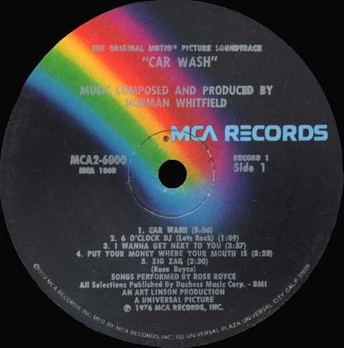 Norman Whitfield ~ Rose Royce : Album " Car Wash [ Original Motion Picture Soundtrack ] " MCA Records MCA2-6000 [ US ]