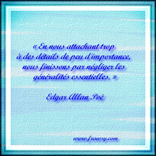 Citations et Proverbes 3:  Une citation d'Edgar Allan Poe