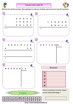 Calculs écrits codés 4